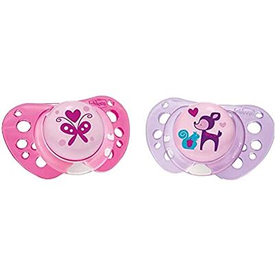 Chicco Physio Air Fopspeen van rubber, 2 stuks, 6-12 maanden, verschillende kleuren Chicco Physio Air Fopspeen van rubber, 2 stuks, 6-12 maanden, verschillende kleuren