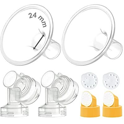 Maymom MyFit Tweedelige borstbeschermingsflensset (24 mm medium) membraanaansluiting compatibel met Medela borstkolven (Pump in Advanced Style, Lactina, Symphony) onderdelen niet Maymom MyFit Tweedelige borstbeschermingsflensset (24 mm medium) membraanaansluiting compatibel met Medela borstkolven (Pump in Advanced Style, Lactina, Symphony) onderdelen niet