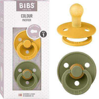 Bibs Colour fopspeen. Set van 2 fopspenen. Bisfenol A-vrij, ronde speen. Natuurlijk rubberlatex, gemaakt in Denemarken. Maat 1 (0-6 maanden), Honey Bee/Olive Bibs Colour fopspeen. Set van 2 fopspenen. Bisfenol A-vrij, ronde speen. Natuurlijk rubberlatex, gemaakt in Denemarken. Maat 1 (0-6 maanden), Honey Bee/Olive