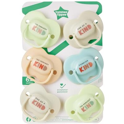 Tommee Tippee Anytime fopspenen, symmetrische orthodontische vorm, BPA-vrije siliconen, 0-6 maanden, 6 stuks Tommee Tippee Anytime fopspenen, symmetrische orthodontische vorm, BPA-vrije siliconen, 0-6 maanden, 6 stuks