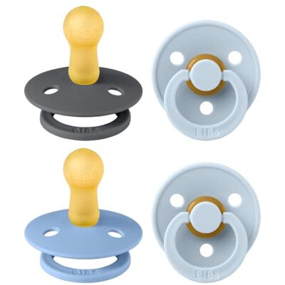 Bibs Colour fopspeen. Set van 4 fopspenen. BPA-vrij, ronde speen. Natuurlijk rubberlatex, gemaakt in Denemarken. Maat 2 (2 stuks), Baby Blue Colours Bibs Colour fopspeen. Set van 4 fopspenen. BPA-vrij, ronde speen. Natuurlijk rubberlatex, gemaakt in Denemarken. Maat 2 (2 stuks), Baby Blue Colours