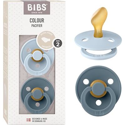 Bibs Colour Fopspeen, verpakking van 2 stuks, BPA-vrij, anatomische speen Natuurlijk rubber latex, gemaakt in Denemarken/EU. Maat 2 (2 stuks), Baby Blue (babyblauw)/Petrol Bibs Colour Fopspeen, verpakking van 2 stuks, BPA-vrij, anatomische speen Natuurlijk rubber latex, gemaakt in Denemarken/EU. Maat 2 (2 stuks), Baby Blue (babyblauw)/Petrol