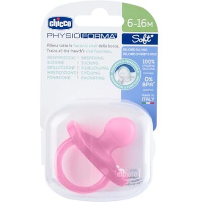Chicco Physioforma Zachte fopspeen, BPA-vrij, met draagtas, sterilisator, 6-16 maanden (1 stuk, roze) Chicco Physioforma Zachte fopspeen, BPA-vrij, met draagtas, sterilisator, 6-16 maanden (1 stuk, roze)