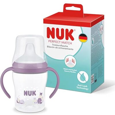 NUK perfecte match drinkfles, vanaf 6 maanden, 150 ml, lekvrije drinkbeker voor peuters, antislip handgrepen, nijlpaard, 1 stuk NUK perfecte match drinkfles, vanaf 6 maanden, 150 ml, lekvrije drinkbeker voor peuters, antislip handgrepen, nijlpaard, 1 stuk