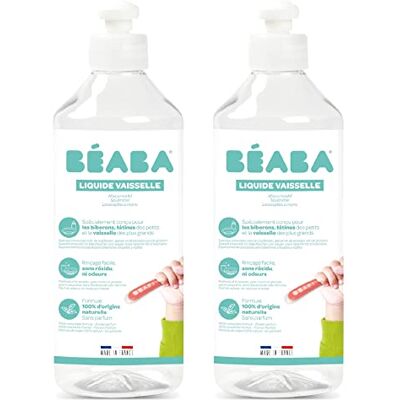 Béaba BEABA, afwasmiddel voor flessen en maaltijdaccessoires, 100% natuurlijke oorsprong, gemaakt in Frankrijk, zonder geur, 100% biologisch afbreekbaar, 2 x 500 ml Béaba BEABA, afwasmiddel voor flessen en maaltijdaccessoires, 100% natuurlijke oorsprong, gemaakt in Frankrijk, zonder geur, 100% biologisch afbreekbaar, 2 x 500 ml
