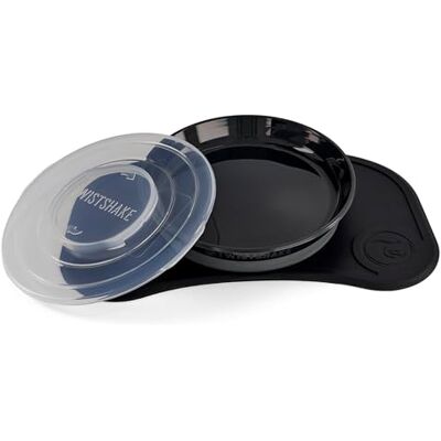 Twistshake Babyserviesset Mini Babybord met zuignap + babytafelset (31 x 17) BPA-vrij 3-delig trainingsbord 6 maanden + zwart Twistshake Babyserviesset Mini Babybord met zuignap + babytafelset (31 x 17) BPA-vrij 3-delig trainingsbord 6 maanden + zwart