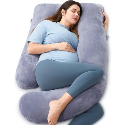 Momcozy Zwangerschapskussen van kristalfluweel, U-vorm, voor zijslaap, 145 cm, ontlast rug en heupen Momcozy Zwangerschapskussen van kristalfluweel, U-vorm, voor zijslaap, 145 cm, ontlast rug en heupen