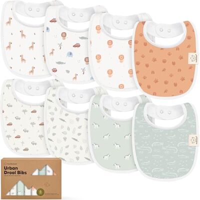 KeaBabies Set van 8 biologische babyslabbetjes voor jongens en meisjes, van zacht katoen, voor kwijlen en bijten, absorberend, gemakkelijk te reinigen en aan te brengen, voor peuters van 0 tot 24 maanden (wild) Eén maat KeaBabies Set van 8 biologische babyslabbetjes voor jongens en meisjes, van zacht katoen, voor kwijlen en bijten, absorberend, gemakkelijk te reinigen en aan te brengen, voor peuters van 0 tot 24 maanden (wild) Eén maat
