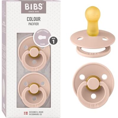 Bibs Colour fopspeen set van 2 fopspenen, BPA-vrij, ronde speen, natuurlijk rubberlatex, gemaakt in Denemarken, maat 1 (0-6 maanden), Blush/Blush Bibs Colour fopspeen set van 2 fopspenen, BPA-vrij, ronde speen, natuurlijk rubberlatex, gemaakt in Denemarken, maat 1 (0-6 maanden), Blush/Blush