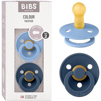 Bibs Colour Fopspeen 6-18 maanden, 2 stuks, rond, hemelsblauw/staalblauw Natuurlijk rubberlatex, maat 2, BPA-vrij, gemaakt in Denemarken, hoge zuigacceptatie Bibs Colour Fopspeen 6-18 maanden, 2 stuks, rond, hemelsblauw/staalblauw Natuurlijk rubberlatex, maat 2, BPA-vrij, gemaakt in Denemarken, hoge zuigacceptatie