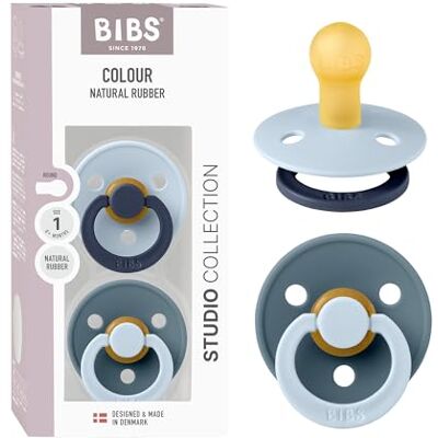 Bibs Colour Studio fopspeen set van 2 fopspenen, BPA-vrij, ronde speen, natuurlijk rubberlatex, gemaakt in Denemarken, maat 1 (0-6 maanden) babyblauw/petrol Bibs Colour Studio fopspeen set van 2 fopspenen, BPA-vrij, ronde speen, natuurlijk rubberlatex, gemaakt in Denemarken, maat 1 (0-6 maanden) babyblauw/petrol