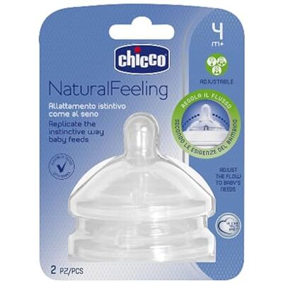 Chicco Naturalfeeling fopspeen, recht, variabele stroom, 4 maanden, 2 stuks, 2 stuks Chicco Naturalfeeling fopspeen, recht, variabele stroom, 4 maanden, 2 stuks, 2 stuks