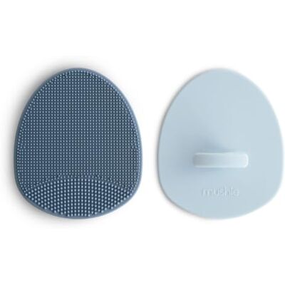 mushie Tradewinds/Periwinkle melkborstels voor baby's, vanaf 0 maanden Set van 2 babyscrubborstel, siliconen peelingborstel, bad en hoofdhuid, ultrazacht, verzorging van melkkorsten mushie Tradewinds/Periwinkle melkborstels voor baby's, vanaf 0 maanden Set van 2 babyscrubborstel, siliconen peelingborstel, bad en hoofdhuid, ultrazacht, verzorging van melkkorsten