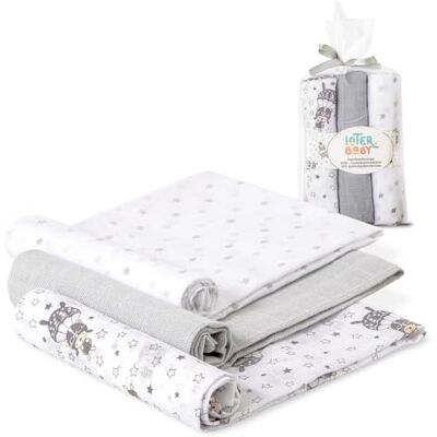 Interbaby 3 stuks babyschuim, paracaidiaan, grijs Interbaby 3 stuks babyschuim, paracaidiaan, grijs