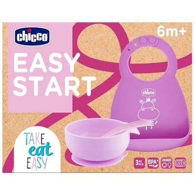 Chicco Siliconen F babyvoedingsset antislip, BPA-vrij, 3-delige bijvoedingset uit stevige bestaande Easy Roll Slab, Easy Bowl met zuignap en lepel, 6M+, roze Chicco Siliconen F babyvoedingsset antislip, BPA-vrij, 3-delige bijvoedingset uit stevige bestaande Easy Roll Slab, Easy Bowl met zuignap en lepel, 6M+, roze