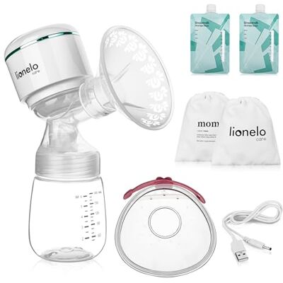 Lionelo Fidi Plus Elektrische borstkolf, driefasig, draadloos, 180 ml, draagbare energiebesparende borstkolf, 9 massageniveaus, 150 minuten looptijd, 3 siliconen trechters Lionelo Fidi Plus Elektrische borstkolf, driefasig, draadloos, 180 ml, draagbare energiebesparende borstkolf, 9 massageniveaus, 150 minuten looptijd, 3 siliconen trechters