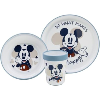 Stor Disney Baby Mickey Mouse-bord, antislip, 260 ml, BPA-vrij, kunststof, voor magnetron, 3 stuks Stor Disney Baby Mickey Mouse-bord, antislip, 260 ml, BPA-vrij, kunststof, voor magnetron, 3 stuks