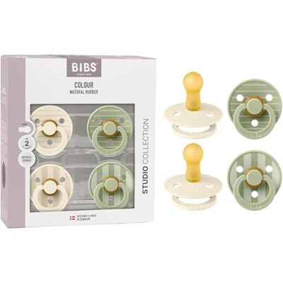 Bibs Colour Fopspeen set van 4 fopspenen, BPA-vrij, ronde speen, natuurlijk rubberlatex, gemaakt in Denemarken, maat 2 (6-18 maanden), ivory/salie Bibs Colour Fopspeen set van 4 fopspenen, BPA-vrij, ronde speen, natuurlijk rubberlatex, gemaakt in Denemarken, maat 2 (6-18 maanden), ivory/salie