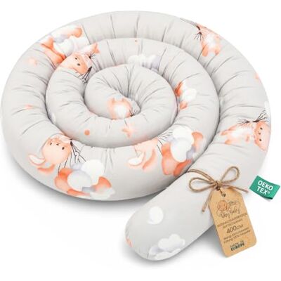 Totsy Baby Serpentijnkussen XXL voedingskussen opgerold bed randbescherming decoratief kussen bedrand slang XL handgemaakt konijn 400 cm Oeko-Tex certificaat Totsy Baby Serpentijnkussen XXL voedingskussen opgerold bed randbescherming decoratief kussen bedrand slang XL handgemaakt konijn 400 cm Oeko-Tex certificaat