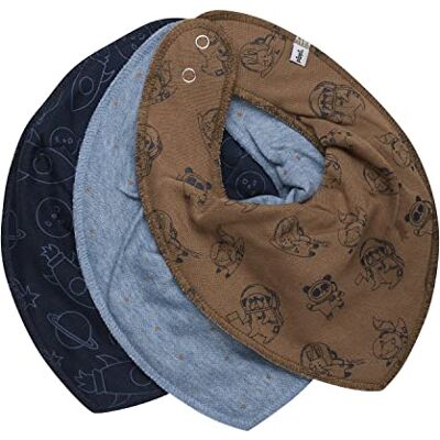 pippi Bandana Bib Boy AOP (3-pack), driehoekig slabbetje, pippi Bandana Bib Boy AOP (3-pack), driehoekig slabbetje,