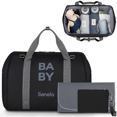 Lionelo Ida Mom Bag tas voor kinderwagen, vochtige doekjes, aankleedkussen Met 2 geïsoleerde binnenvakken voor flessen, cosmeticatas, riem voor bevestiging aan de kinderwagen Lionelo Ida Mom Bag tas voor kinderwagen, vochtige doekjes, aankleedkussen Met 2 geïsoleerde binnenvakken voor flessen, cosmeticatas, riem voor bevestiging aan de kinderwagen