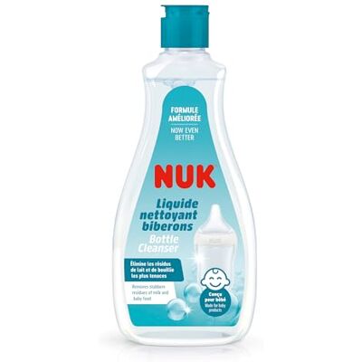NUK Babyflesreiniger, 500 ml, ideaal voor het reinigen van babyflessen, teats en accessoires, geurvrij, pH-neutraal, 100% gerecyclede fles NUK Babyflesreiniger, 500 ml, ideaal voor het reinigen van babyflessen, teats en accessoires, geurvrij, pH-neutraal, 100% gerecyclede fles
