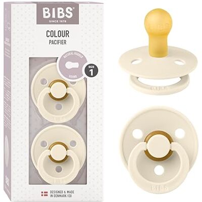 Bibs Colour Set van 2 kersenronde spenen, natuurrubber / latex, BPA-vrij, gemaakt in Denemarken Maat 1 (0-6 maanden), Ivory Bibs Colour Set van 2 kersenronde spenen, natuurrubber / latex, BPA-vrij, gemaakt in Denemarken Maat 1 (0-6 maanden), Ivory