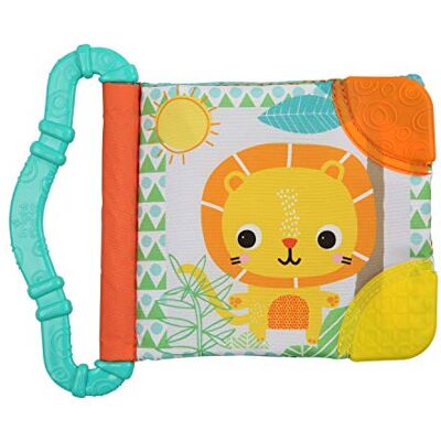 Bright Starts , Teethe & Read, speelgoed, dierenafbeeldingen van stof met texturen, sensorisch ervaringsspeelgoed, voor het kalmeren van tandvlees, hoorontwikkeling, vanaf 3 maanden Bright Starts , Teethe & Read, speelgoed, dierenafbeeldingen van stof met texturen, sensorisch ervaringsspeelgoed, voor het kalmeren van tandvlees, hoorontwikkeling, vanaf 3 maanden