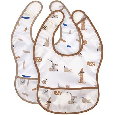 Lässig Slabbetje voor baby's, set van 2 stuks, met valbescherming, waterdicht, klittenband/lichtgewicht Bib Little Mateys koningsblauw Lässig Slabbetje voor baby's, set van 2 stuks, met valbescherming, waterdicht, klittenband/lichtgewicht Bib Little Mateys koningsblauw
