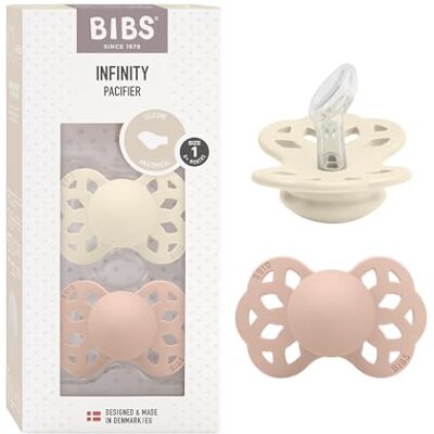 Bibs Infinity Fopspeen in set van 2, BPA-vrij, siliconen fopspeen met kaakvriendelijke vorm, BPA-vrij, siliconen fopspeen voor baby's van 0-6 maanden, ivoor/blush Bibs Infinity Fopspeen in set van 2, BPA-vrij, siliconen fopspeen met kaakvriendelijke vorm, BPA-vrij, siliconen fopspeen voor baby's van 0-6 maanden, ivoor/blush
