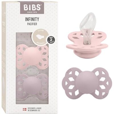Bibs Infinity Anatomische fopspeen in set van 2, BPA-vrij, siliconen fopspeen met kaakvriendelijke vorm, 6-18 maanden, lichtpaars Bibs Infinity Anatomische fopspeen in set van 2, BPA-vrij, siliconen fopspeen met kaakvriendelijke vorm, 6-18 maanden, lichtpaars