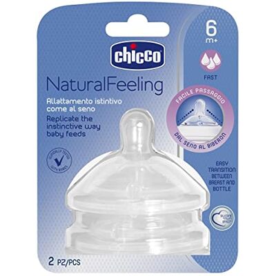 Chicco Naturalfeeling Fopspeen Rechts Snelle Stroom 6+ Maanden 2 Eenheden Chicco Naturalfeeling Fopspeen Rechts Snelle Stroom 6+ Maanden 2 Eenheden