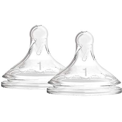 Dr. Brown's Options +, siliconen speen met brede mond niveau 1, 0 maanden Dr. Brown's Options +, siliconen speen met brede mond niveau 1, 0 maanden