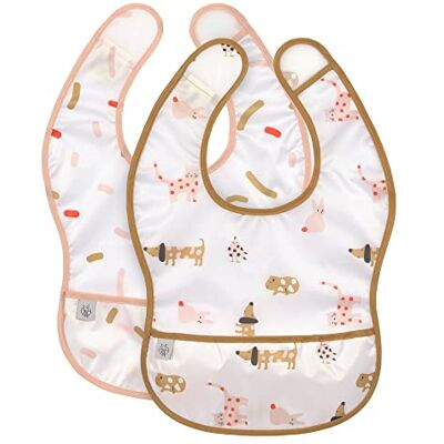 Lässig Slabbetje voor baby's, set van 2 stuks, met valbescherming, waterdicht, klittenband/lichtgewicht Bib Little Mateys spicy oranje Lässig Slabbetje voor baby's, set van 2 stuks, met valbescherming, waterdicht, klittenband/lichtgewicht Bib Little Mateys spicy oranje
