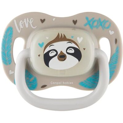 Canpol babies Canpol EXOTIC symmetrische siliconen fopspeen, veilige siliconen, elastische band in symmetrische vorm, comfortabele grip, lichtgevende elementen in het donker (0-6 m, luiaard) Canpol babies Canpol EXOTIC symmetrische siliconen fopspeen, veilige siliconen, elastische band in symmetrische vorm, comfortabele grip, lichtgevende elementen in het donker (0-6 m, luiaard)