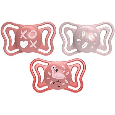 Chicco PhysioForma Light, babyfopspeen met siliconen speen, 6-16 maanden, licht en ademend, ergonomische vorm, ondersteunt fysiologische ademhaling en een goede ontwikkeling van de mond, roze, 2 stuks Chicco PhysioForma Light, babyfopspeen met siliconen speen, 6-16 maanden, licht en ademend, ergonomische vorm, ondersteunt fysiologische ademhaling en een goede ontwikkeling van de mond, roze, 2 stuks