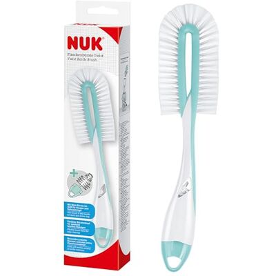 NUK Twist flessenborstel voor de grondige en zachte reiniging van flessen met speenborstel 1 stuk NUK Twist flessenborstel voor de grondige en zachte reiniging van flessen met speenborstel 1 stuk