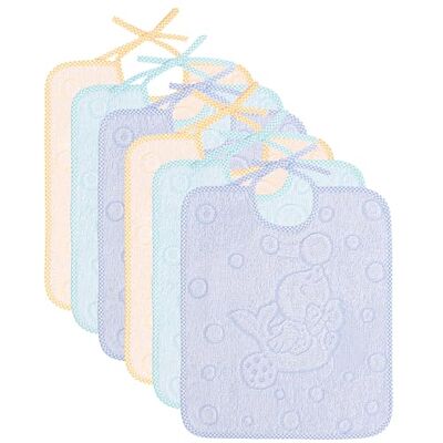 EMMEBi slabbetjes voor kinderdagverblijf katoenen badstof kinderen geproduceerd in Italië, Blauwe veters, Eén maat Eén maat EMMEBi slabbetjes voor kinderdagverblijf katoenen badstof kinderen geproduceerd in Italië, Blauwe veters, Eén maat Eén maat