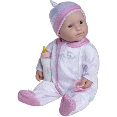JC TOYS La Baby pop, 51 cm, met zacht en wasbaar lichaam, magische fles en fopspeen, wit en roze, ontworpen in Spanje, +2 jaar JC TOYS La Baby pop, 51 cm, met zacht en wasbaar lichaam, magische fles en fopspeen, wit en roze, ontworpen in Spanje, +2 jaar