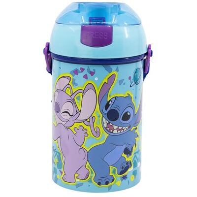 Stor Stitch drinkfles voor kinderen, 450 ml, met riem, BPA-vrije kunststof, veilige sluiting, ideaal voor school en sport Stor Stitch drinkfles voor kinderen, 450 ml, met riem, BPA-vrije kunststof, veilige sluiting, ideaal voor school en sport
