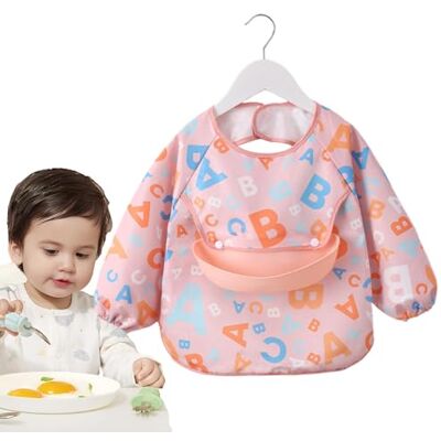 Shapen Waterdichte slabbetjes met lange mouwen Slabbetje voor schattige baby's, slabbetje met voedselopvang, lange mouwen, machinewasbaar, voor graffiti Shapen Waterdichte slabbetjes met lange mouwen Slabbetje voor schattige baby's, slabbetje met voedselopvang, lange mouwen, machinewasbaar, voor graffiti