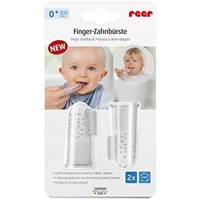 Reer 79249 Tandenborstel, siliconen, latexvrij, transparant, 9 g, 2 stuks Reer 79249 Tandenborstel, siliconen, latexvrij, transparant, 9 g, 2 stuks