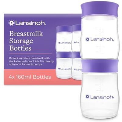 Lansinoh Set van 4 bewaarflessen voor moedermelk 160 ml Stapelbaar BPA-vrij lekvrij Voor pasgeborenen Herbruikbare koelkast met vriezer Voedselopslagcontainers Lansinoh Set van 4 bewaarflessen voor moedermelk 160 ml Stapelbaar BPA-vrij lekvrij Voor pasgeborenen Herbruikbare koelkast met vriezer Voedselopslagcontainers