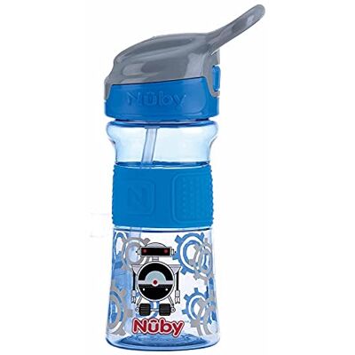 Nuby Flip-It mok met zachte drinktuit van Tritan™ Drinkfles voor kinderen Sportbeker met Flip-it systeem 360 ml Blauw Nuby Flip-It mok met zachte drinktuit van Tritan™ Drinkfles voor kinderen Sportbeker met Flip-it systeem 360 ml Blauw