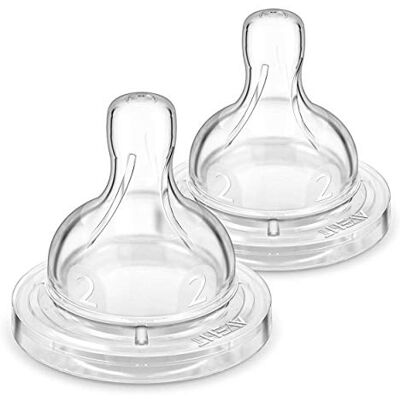 AVENT Philips SCF632/27 Fopspeen Classic+ 1 m+, 2 gaten, langzame debiet, 2 stuks AVENT Philips SCF632/27 Fopspeen Classic+ 1 m+, 2 gaten, langzame debiet, 2 stuks