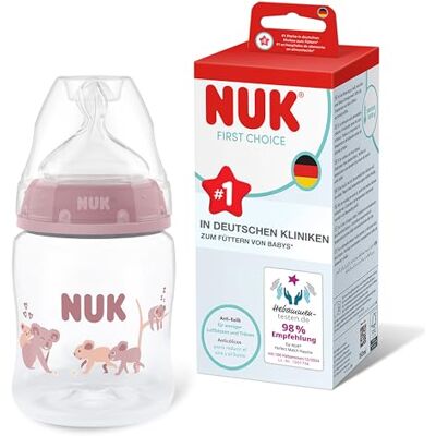 NUK First Choice babyfles 0+ maanden 150 ml anti-koliek fles PP temperatuurcontroleindicator koala 1 stuk NUK First Choice babyfles 0+ maanden 150 ml anti-koliek fles PP temperatuurcontroleindicator koala 1 stuk