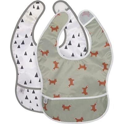 Lässig Baby Bib Little Forest Fox slabbetje set 2 stuks met waterafstotende valbescherming / Eva Bib Little Forest Fox Lässig Baby Bib Little Forest Fox slabbetje set 2 stuks met waterafstotende valbescherming / Eva Bib Little Forest Fox