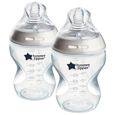 Tommee Tippee Closer to Nature babyflessen, fopspeen met anti-koliek ventiel, 260 ml, 2 stuks Tommee Tippee Closer to Nature babyflessen, fopspeen met anti-koliek ventiel, 260 ml, 2 stuks