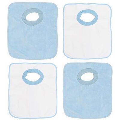 Ti TIN , 4 stuks waterdichte slabbetjes 100% polyester microvezel slabbetjes van 6 tot 18 maanden elastische kraagsluiting vinylvoering zonder patroon 200 g/m² Ti TIN , 4 stuks waterdichte slabbetjes 100% polyester microvezel slabbetjes van 6 tot 18 maanden elastische kraagsluiting vinylvoering zonder patroon 200 g/m²