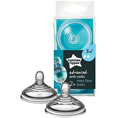 Tommee Tippee Advanced Anti-koliek babyflesjes, Breast-Like, zachte siliconen, Medium Flow, 3 m+, 2 stuks Tommee Tippee Advanced Anti-koliek babyflesjes, Breast-Like, zachte siliconen, Medium Flow, 3 m+, 2 stuks
